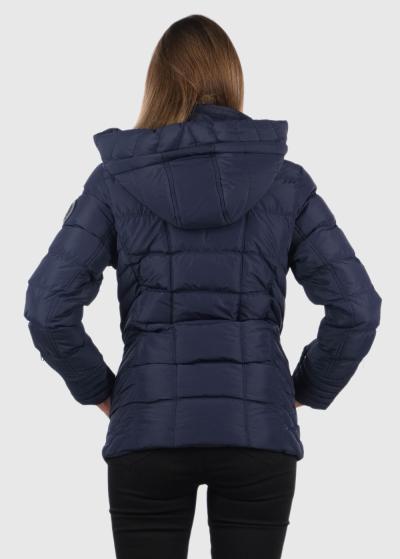 Evangelia tumši zila jaka ar kapuci - back