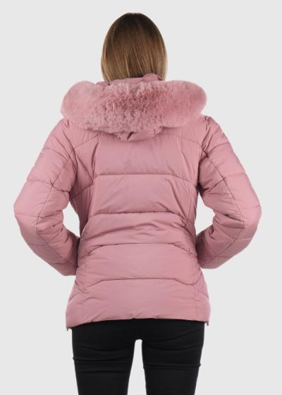 Elsaida rozā sieviešu jaka ar kapuci - back