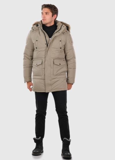 Dimitris bēša parka ar kargo tipa kabatām - back