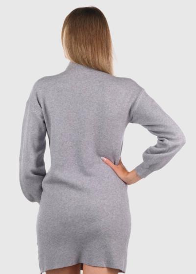 Elnare pelēka džemperkleita ar augsto apkakli  - back