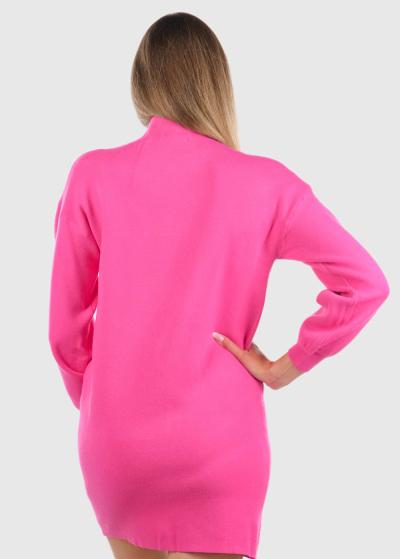 Elnare rozā džemperkleita ar augsto apkakli  - back