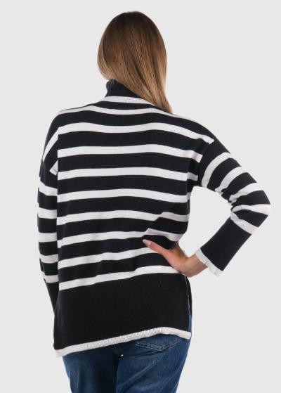 Elva melns strīpains džemperis - back