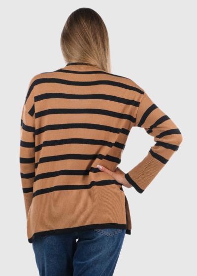 Elva brūns strīpains džemperis - back