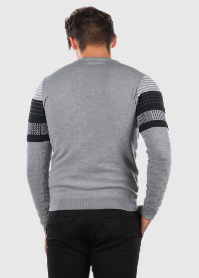 Eshan pelēks vīriešu džemperis - back