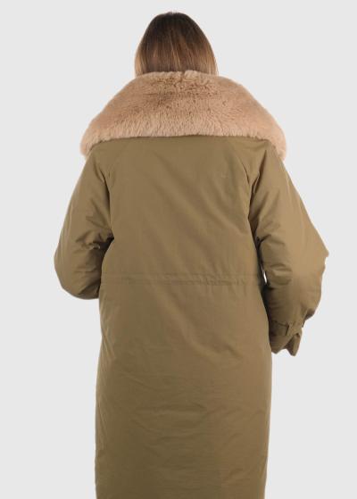 Gulsen haki sieviešu parka ar kargo tipa kabatām - back