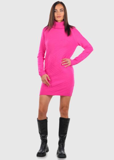 Geneva rozā džemperkleita ar augstu apkakli - back