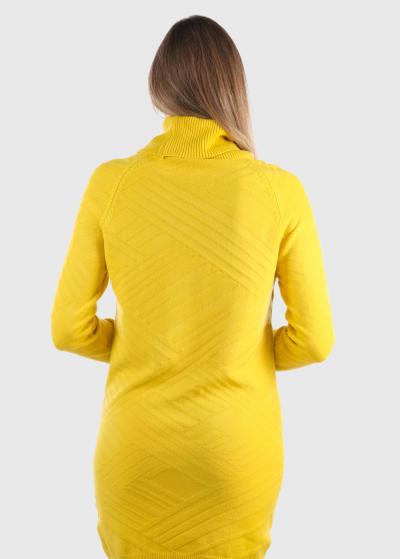 Geneva dzeltena džemperkleita ar augstu apkakli - back