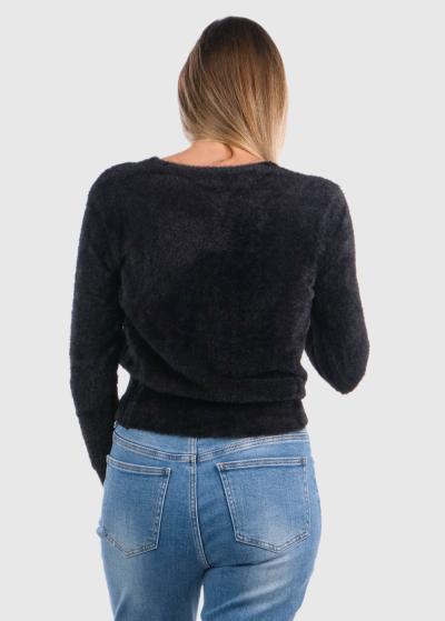 Glory melns vienkrāsains džemperis - back