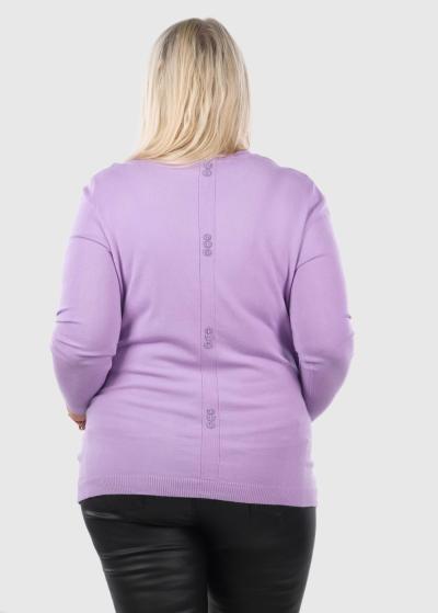 Irina Lielo izmēru violets džemperis ar kabatām - back