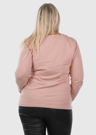 Irem Lielo izmēru gaiši rozā t-krekls ar garām piedruknēm  - back