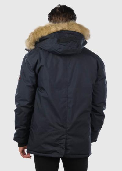 Edison tumši zila vīriešu parka ar kapuci - back