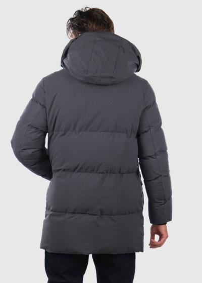 Erlis tumši pelēka parka ar kargo tipa kabatām - back