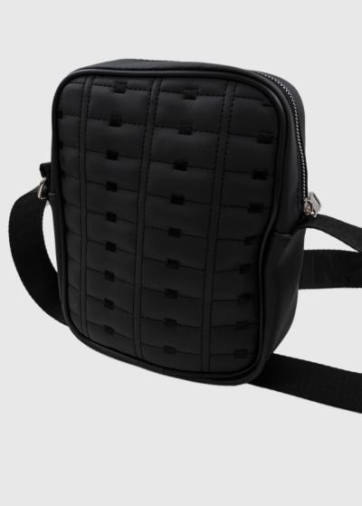 Icon melna vīriešu soma ar logotipu - back