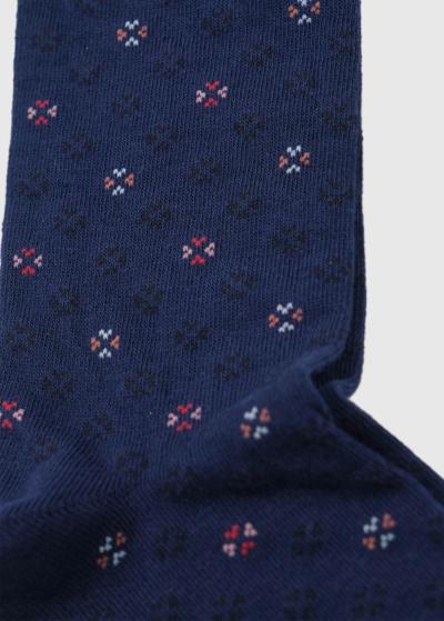 Zilas vīriešu zeķes ar rakstu - back