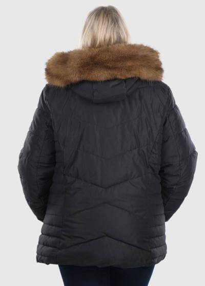 Isana Lielo izmēru melna sieviešu īsa jaka - back