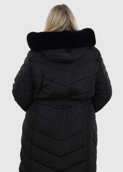 Izel Lielo izmēru melna jaka ar jostu  - back