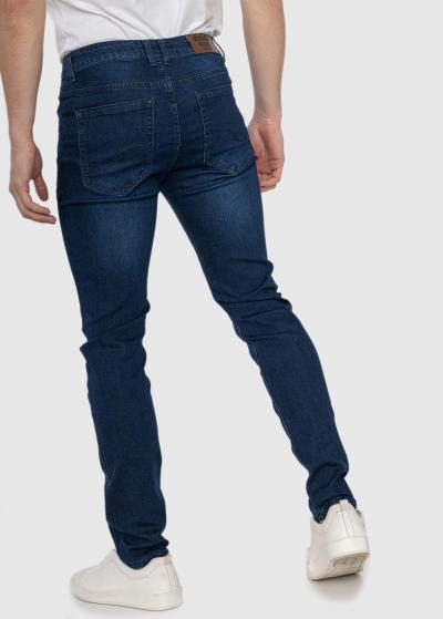 Slim Fit tumši zili vīriešu džinsi - back