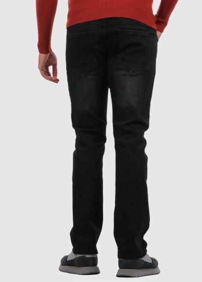 Regular Fit melni vīriešu džinsi - back