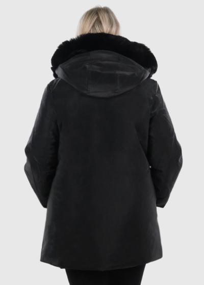 Ichika Lielo izmēru melna sieviešu jaka - back