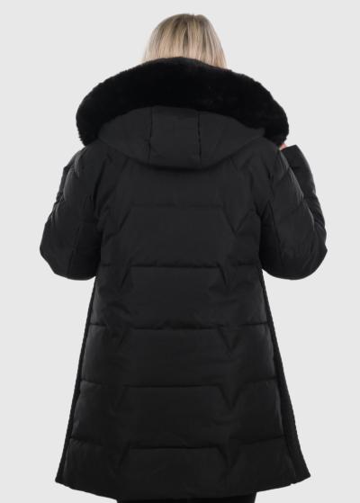 Irini Lielo izmēru melna jaka ar kapuci - back