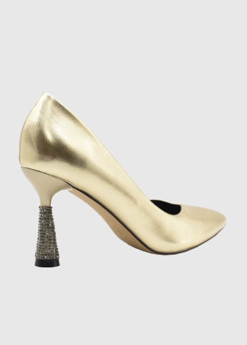 AZAREY zelta sieviešu kurpes ar akmeņiem - back