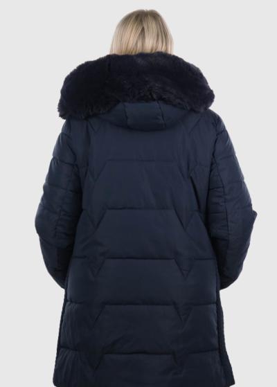 Irini Lielo izmēru tumši zila jaka ar kapuci - back