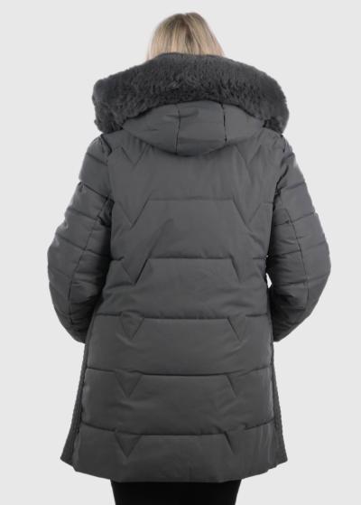 Irini Lielo izmēru pelēka jaka ar kapuci - back