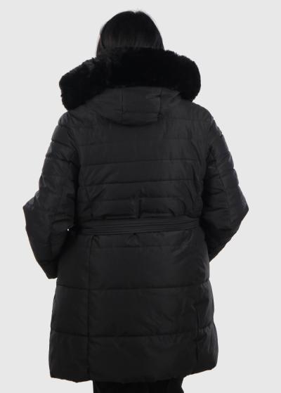 Jale Lielo izmēru melna jaka ar jostu  - back