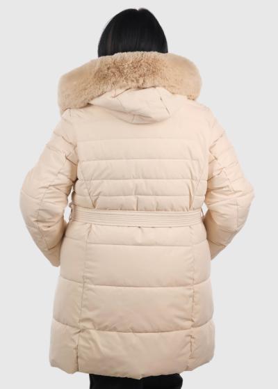 Jale Lielo izmēru bēša jaka ar jostu  - back