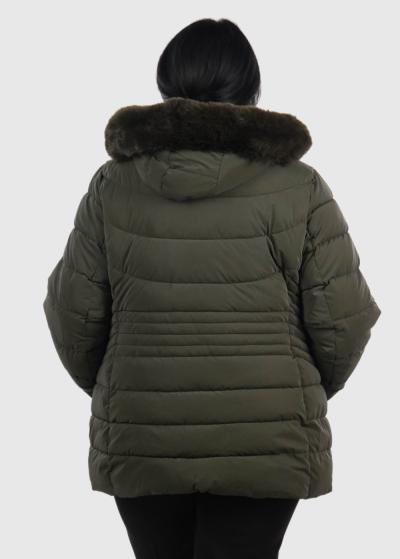 Jeannette Lielo izmēru haki sieviešu jaka - back