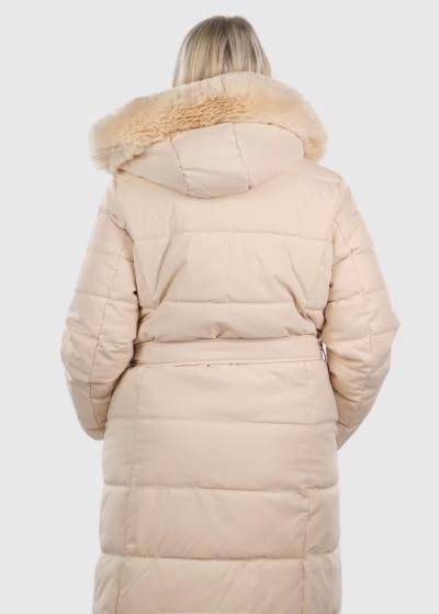 Janet Lielo izmēru bēša pagarināta jaka - back