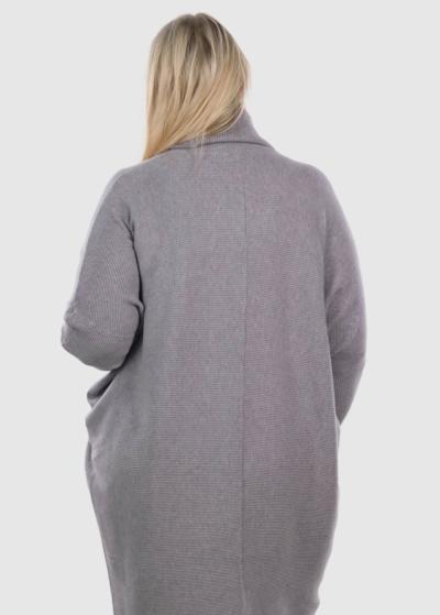 Jurata Lielo izmēru pelēks džemperis ar augstu apkakli - back