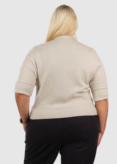 Jozefína Lielo izmēru bēšs sieviešu džemperis - back