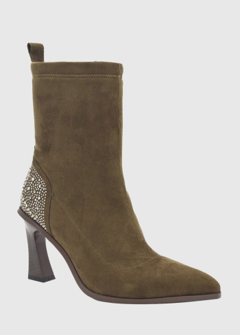 AZAREY zaļi zābaki ar spīguļiem - back