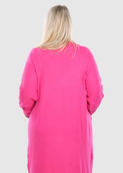 Jenia Lielo izmēru rozā džemperkleita - back