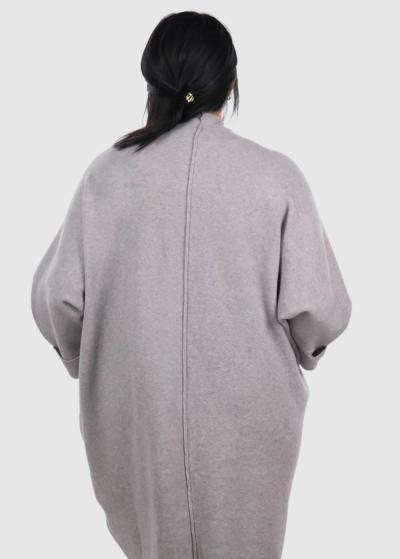 Jonna Lielo izmēru pelēks kardigans ar pogām - back