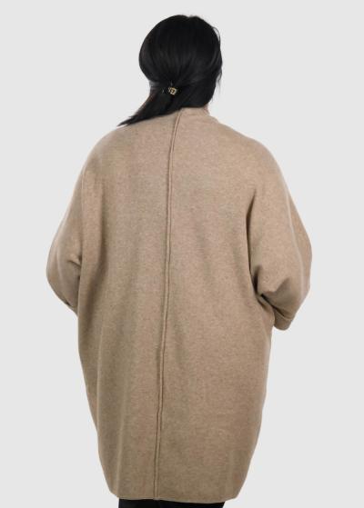 Jonna Lielo izmēru tumši bēšs kardigans ar pogām - back