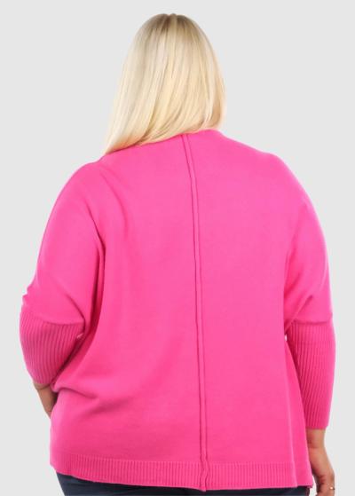 Jarvisa Lielo izmēru rozā sieviešu džemperis - back