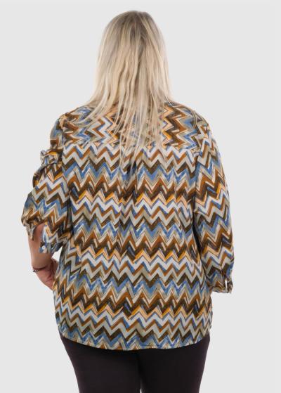 Katrina Lielo izmēru blūze ar rakstu  - back