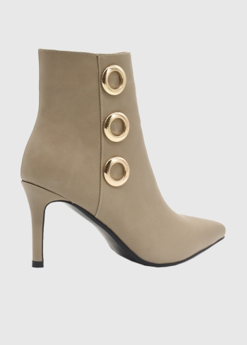 AZAREY bēši īsie zābaki ar spicu purngalu - back