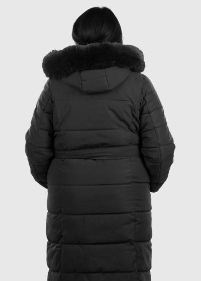 Janet Lielo izmēru melna pagarināta jaka - back