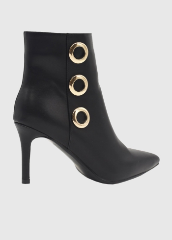 AZAREY melni īsie zābaki ar spicu purngalu - back