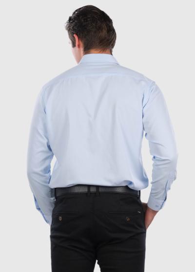 Fadxel gaiši zils klasiskais krekls ar garām piedurknēm  - back