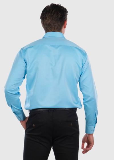 Fuad tirkīzs pieguļošais vīriešu krekls - back