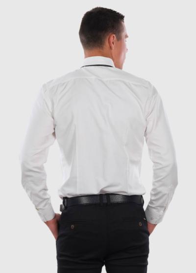 Floriano balts pieguļošais krekls - back