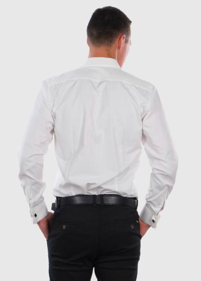 Ferenc balts pieguļošais krekls - back