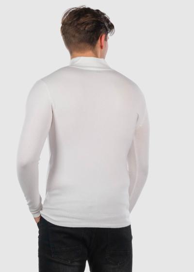 Gilles balts vīriešu džemperis ar rāvējslēdzēju - back