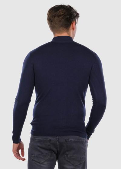 Gilles tumši zils vīriešu džemperis ar rāvējslēdzēju - back