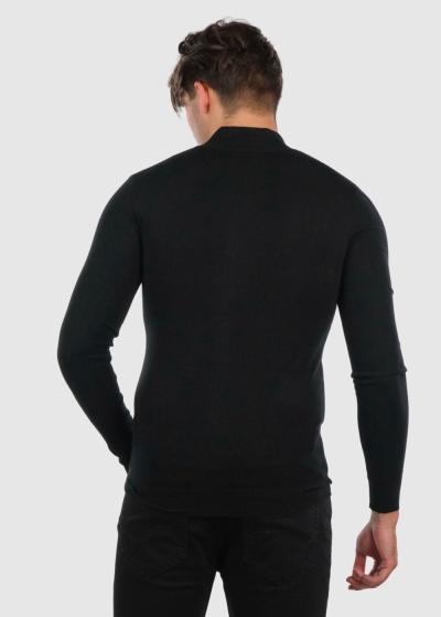 Gilles melns vīriešu džemperis ar rāvējslēdzēju - back