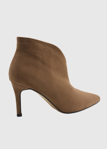 AZAREY brūni īsie zābaki ar spicu purngalu - back